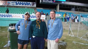 At the finish with our bronze medals At the finish with our bronze medals