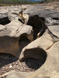 Heavy erosion in the Picanniny river bed