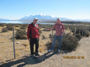 First view of Torres del Paine massif