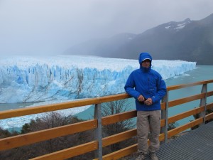 At Moreno Glacier in bad weather