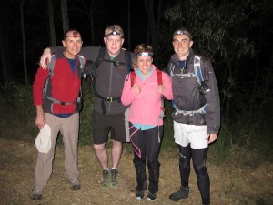 Team photo just before setting out from Lake Manchester at 8pm