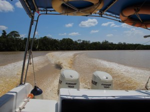 On the way to the lodge on the Kinabatangan River