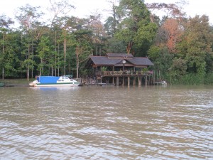 Arriving at Sukau Rainforest Lodge