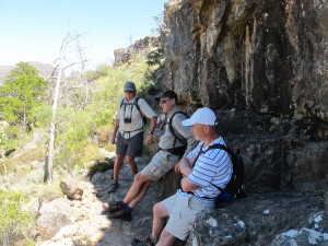 Les, Sam and Mike on the way down