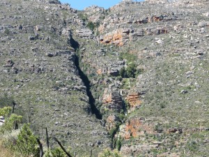 View of hike terrain...walked up right of crack and down left side