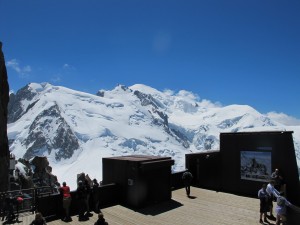 View of Mont Blanc (4810m) from Cable Station at 3800m