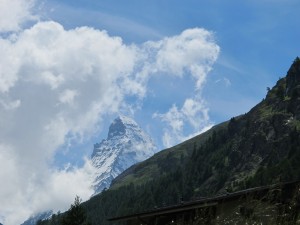 My only view of the Matterhorn on approach to Zermatt...weather closed in the next day